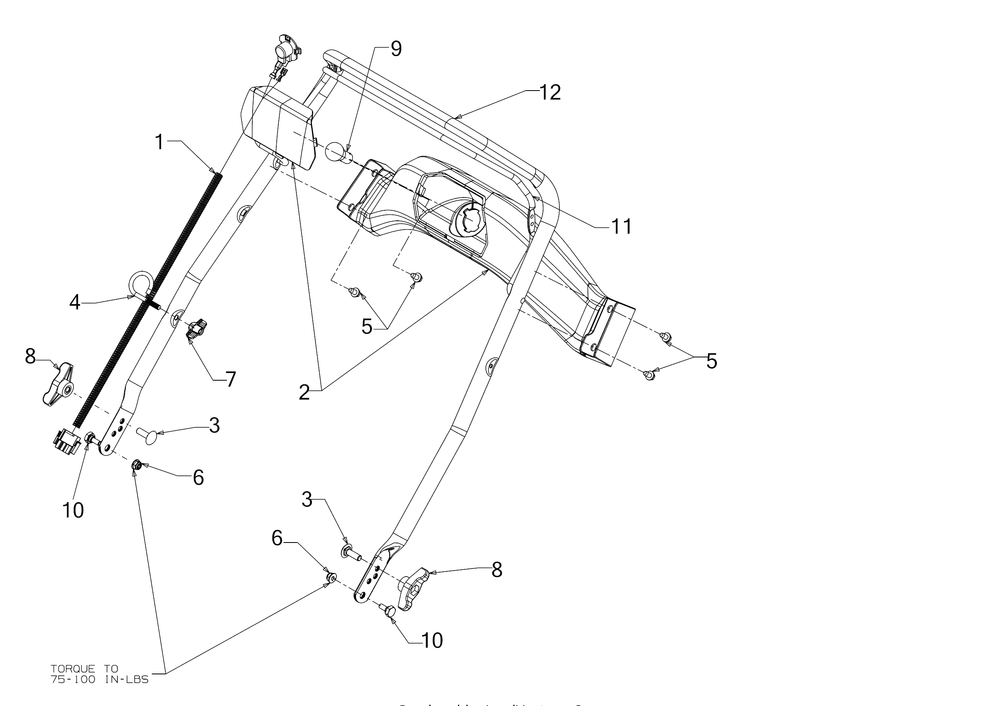 Handle Diagram and Parts List for 1X21-INCHLHP (31PM2T6C710)(2019) Cub Cadet Snow Blower